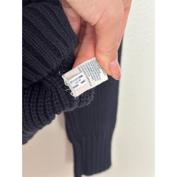 American Eagle Outfitters Mens Small 2009 Navy Blue Cable Knit Chunky Sweater - Picture 6 of 7